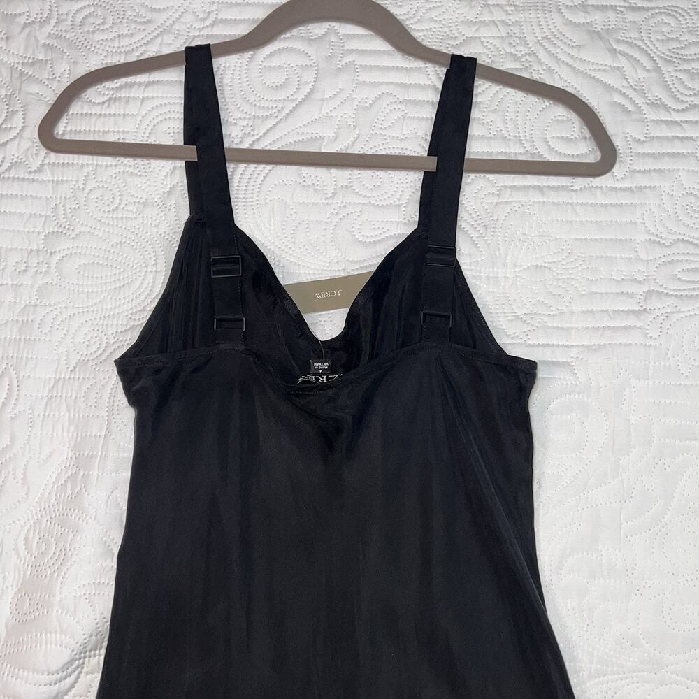 J.Crew Gwyneth Slip Dress Size 4 Black Cupro Blend V-Neck Classic Party NEW NWT - Picture 9 of 13
